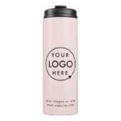 Zakelijk Logo | Blush Roze Modern Minimalistisch Thermosbeker (Voorkant)