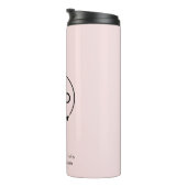 Zakelijk Logo | Blush Roze Modern Minimalistisch Thermosbeker (Geroteerd rechts)