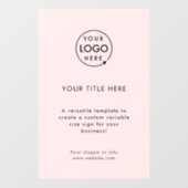 Zakelijk Logo | Blush Roze Professioneel Vrouwelij Raamsticker (Vel)