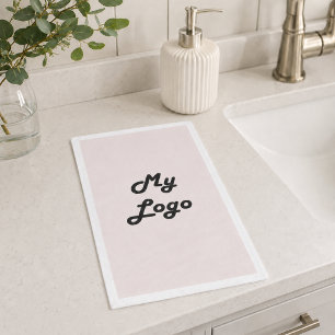 Zakelijk logo blush roze servet