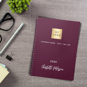 Zakelijk logo bordeaux elegant notitieboek