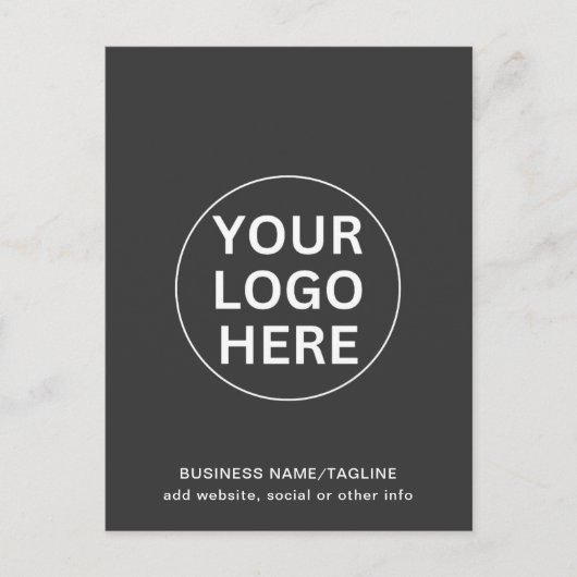 Zakelijk Logo Branding Grijs Briefkaart (Voorkant)