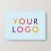 Zakelijk Logo Branding Lichtblauw Button (Voorkant)