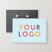 Zakelijk Logo Branding Lichtblauw Button (Voorkant / Achterkant)