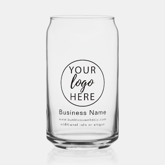 Zakelijk logo branding professioneel bedrijf blikvorm glas (Voorkant)