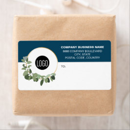Zakelijk logo Corporate Modern kerstkrans Blauw Etiket