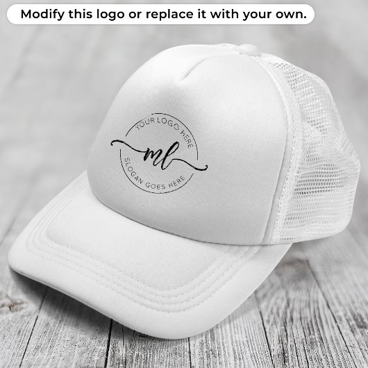 Zakelijk Logo Eenvoudig Schoon Monogram Beginlette Trucker Pet