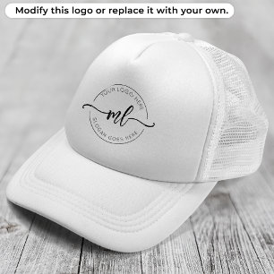 Zakelijk Logo Eenvoudig Schoon Monogram Eerste Let Trucker Pet