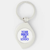 Zakelijk Logo Eenvoudig Wit Sleutelhanger (Voorkant)