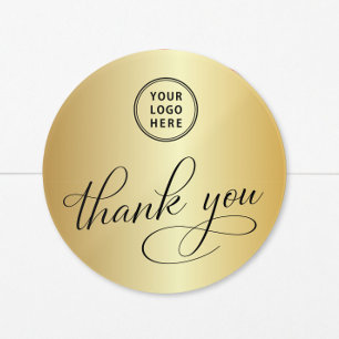 Zakelijk Logo Elegant Goud Bedankt Ronde Sticker