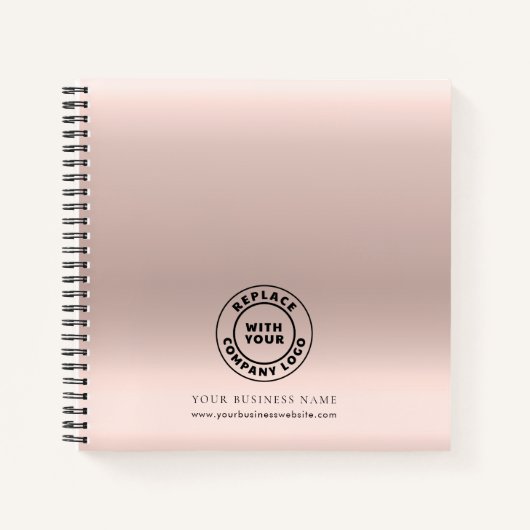 Zakelijk Logo Elegant Minimalistisch Aangepast Notitieboek (Voorkant)