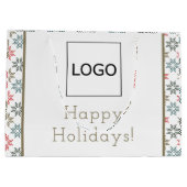 Zakelijk logo Elegant Poinsettia-motief Kerstmis Groot Cadeauzakje (Achterkant)