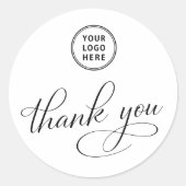 Zakelijk Logo Elegant Script Dank U Wel Ronde Sticker (Voorkant)