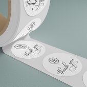 Zakelijk Logo Elegant Script Dank U Wel Ronde Sticker