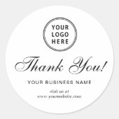 Zakelijk Logo Elegant Script Dank U Wel Ronde Sticker (Voorkant)