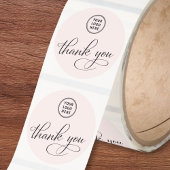 Zakelijk Logo Elegant Script Roze Dank U Ronde Sticker