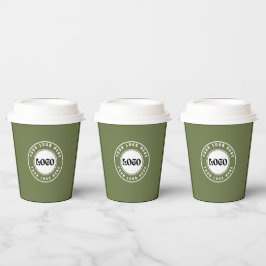 Zakelijk LOGO elegant zwart & wit Professioneel Papieren Bekers