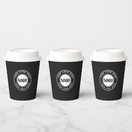 Zakelijk LOGO elegant zwart &wit Professionele  Papieren Bekers