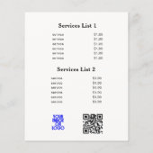 Zakelijk logo Elegante Prijslijst QR-code Wit Flyer (Achterkant)
