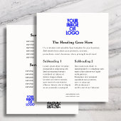 Zakelijk logo Elegante Prijslijst QR-code Wit Flyer