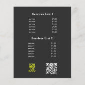 Zakelijk logo Elegante Prijslijst QR-code Zwart Flyer (Achterkant)