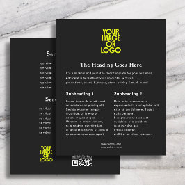 Zakelijk logo Elegante Prijslijst QR-code Zwart Flyer