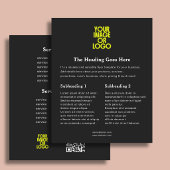 Zakelijk logo Elegante Prijslijst QR-code Zwart Flyer