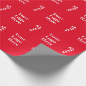 Zakelijk logo en Kerstmis rode witte snoepstokken Cadeaupapier (Hoek)