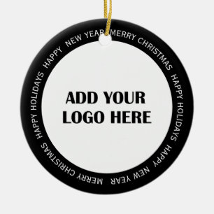 Zakelijk logo en klant informatie keramisch ornament
