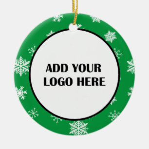 Zakelijk logo en klantinformatie keramisch ornament