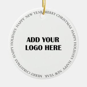Zakelijk logo en klantinformatie keramisch ornament