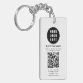 Zakelijk logo en moderne QR-code Sleutelhanger (Voorkant Links)