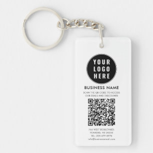 Zakelijk logo en moderne QR-code Sleutelhanger