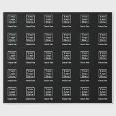 Zakelijk logo en naam patroon zwart en wit cadeaupapier (Vlak)