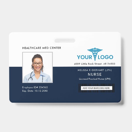 Zakelijk logo en personeelsfoto-ID Badge (Voorzijde)