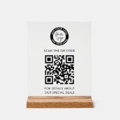 Zakelijk logo en QR-code aangepast Acryl Bord (Voorkant)