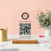 Zakelijk logo en QR-code aangepast Acryl Bord (Huwelijk)