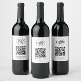 Zakelijk logo en QR-code aangepast Wijn Etiket