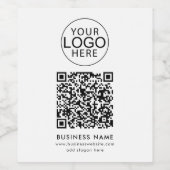 Zakelijk logo en QR-code aangepast Wijn Etiket (Enkel label)