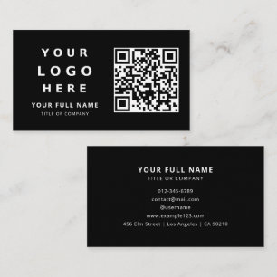 Zakelijk logo en QR-code eenvoudig minimalistisch Visitekaartje