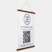 Zakelijk logo en QR-code Hangend Wandkleed (Gebogen)