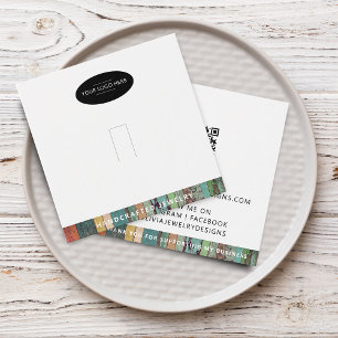 Zakelijk logo en QR-code ringdisplaykaart toevoege Vierkante Visitekaartjes