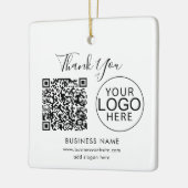 Zakelijk Logo en QR Code Script Festive Bedankt Keramisch Ornament (Links)