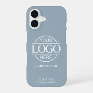 Zakelijk logo en sociale media blauwe promotie iPhone 16 hoesje
