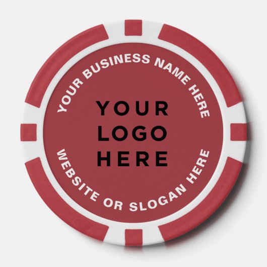 Zakelijk logo en tekst Eenvoudig Professioneel Poker Chips (Voorkant)
