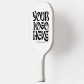 Zakelijk logo en tekst eenvoudig wit pickleball paddle (Links)