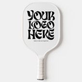 Zakelijk logo en tekst eenvoudig wit pickleball paddle (Achterkant)