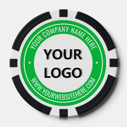 Zakelijk logo en tekst merk pokerchips voorbeeld (Voorkant)