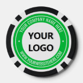 Zakelijk logo en tekst merk pokerchips voorbeeld (Achterkant)