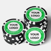 Zakelijk logo en tekst merk pokerchips voorbeeld (Opstapeling)